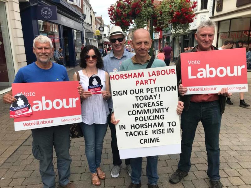 Horsham Labour protest against police cuts